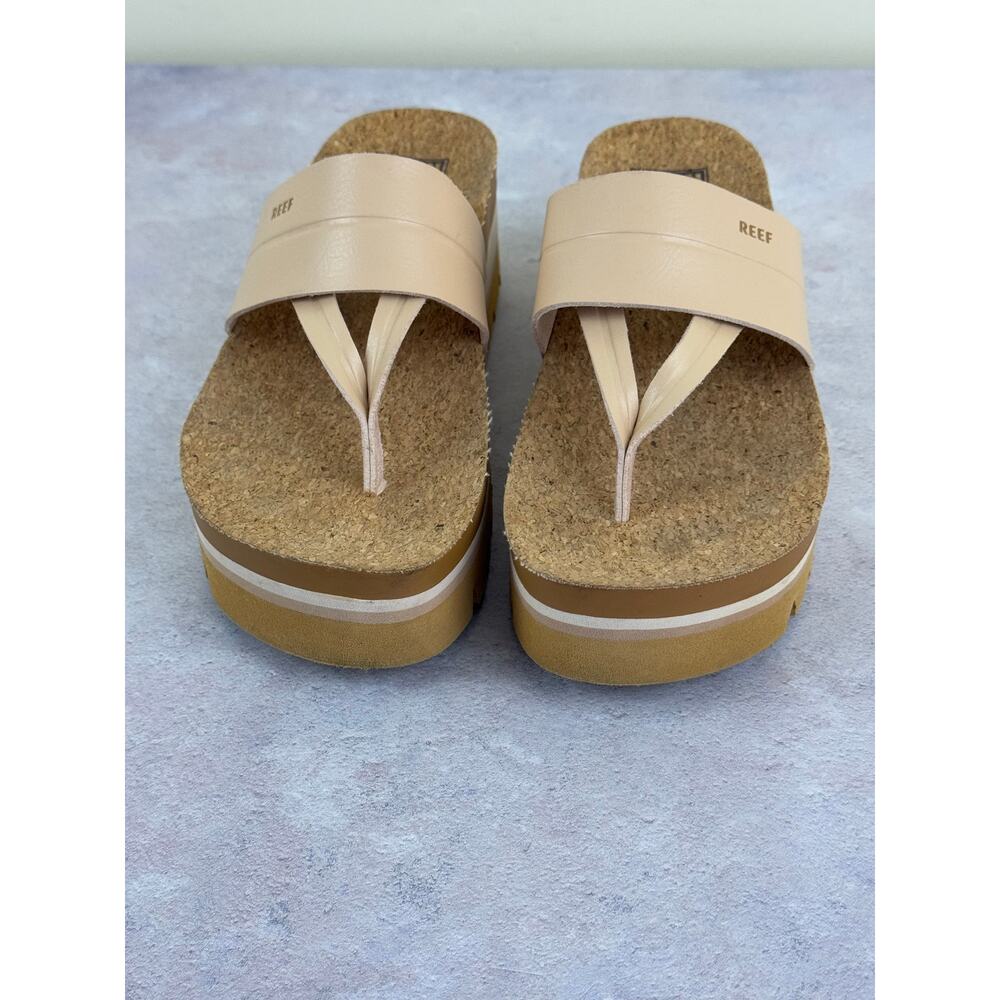 Reef Women’s Platform Cork Thong Sandals in Nude